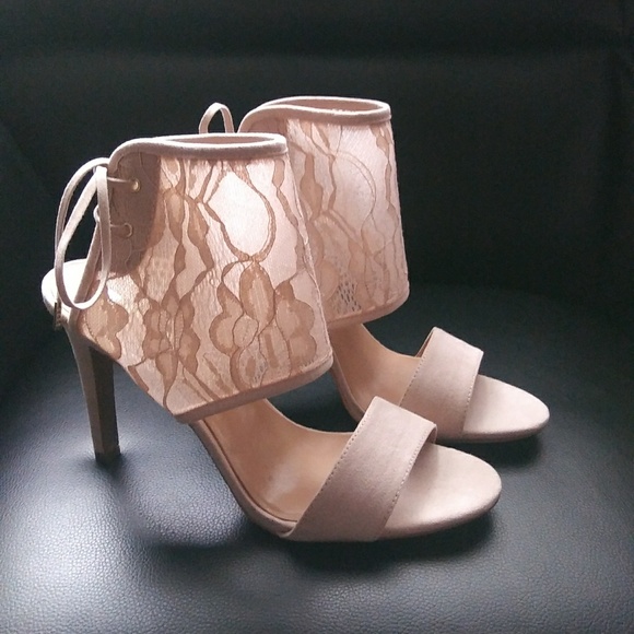 Audrey Brooke Shoes -   Audrey Brooke Pink Lace Heels